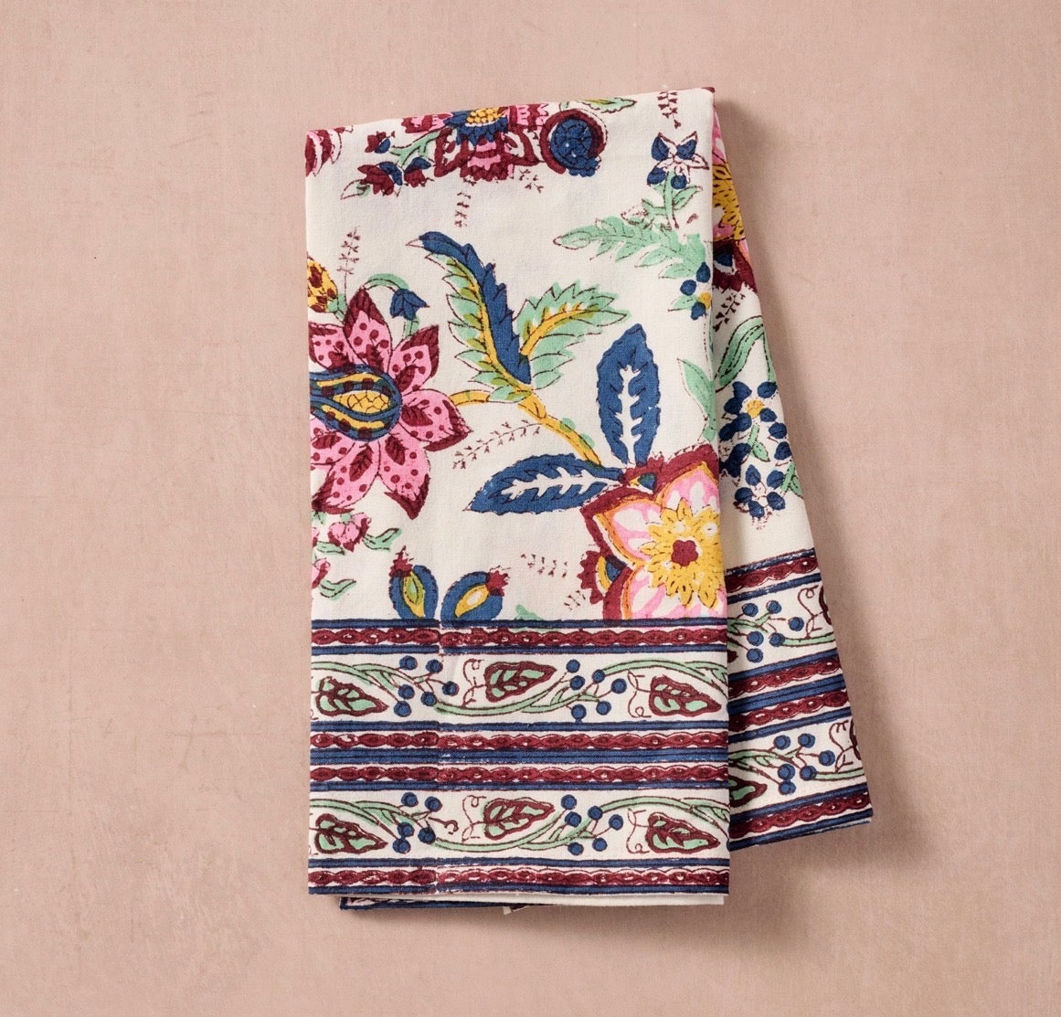 Floral Blockprint napkin