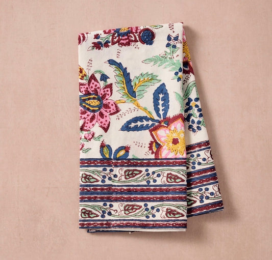 Floral Blockprint napkin