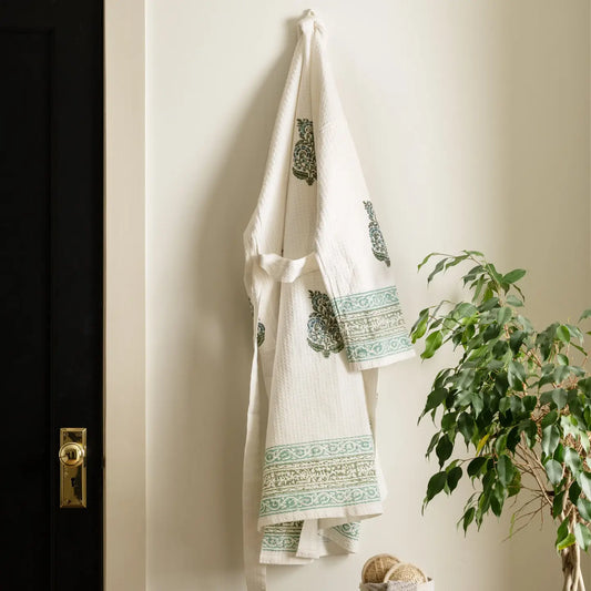 The cotton waffle print robe